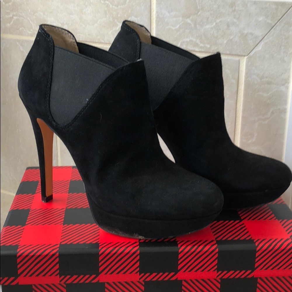 Sexy suede stiletto ankle boots